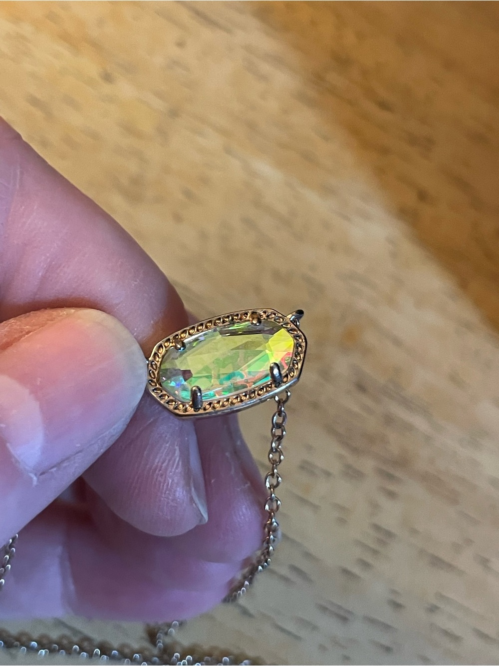 Kendra Scott Elisa 14k Gold Pendant Necklace Peridot Illusion August Birthstone - Picture 9 of 13